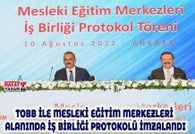 TOBB İLE MESLEKİ EĞİTİM MERKEZLERİ ALANINDA İŞ BİRLİĞİ PROTOKOLÜ İMZALANDI