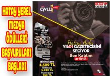 HATAY YEREL MEDYA ÖDÜLLERİ BAŞVURULARI BAŞLADI
