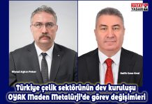 Türkiye çelik sektörünün dev kuruluşu OYAK Maden Metalürji’de görev değişimleri