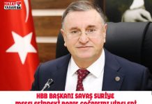 HBB BAŞKANI SAVAŞ SURİYE MESELESİNDEKİ BARIŞ ÇAĞRISINI YİNELEDİ