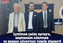 İÇMİMAR ÇAĞRI AYTAŞ’A, KAYMAKAM GÖKPINAR VE BAŞKAN GÜVEN’DEN TEBRİK ZİYARETİ