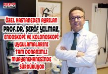 ÖZEL HASTANEDEN AYRILAN PROF.DR. ŞERİF YILMAZ, ENDOSKOPİ VE KOLONOSKOPİ UYGULAMALARINI TAM DONANIMLI MUAYENEHANESİNDE SÜRDÜRÜYOR