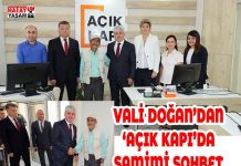 VALİ DOĞAN’DAN ‘AÇIK KAPI’DA SAMİMİ SOHBET