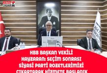 HBB BAŞKAN VEKİLİ HAYZARAN: SEÇİM SONRASI SİYASİ PARTİ ROZETLERİMİZİ ÇIKARTARAK HİZMETE BAŞLADIK