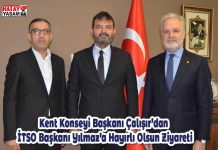 Kent Konseyi Başkanı Çalışır’dan İTSO Başkanı Yılmaz’a Hayırlı Olsun Ziyareti