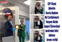 CRT Metal Yönetim Kurulu Başkanı Atıf Ceritbinmez’e Varşova Alcide Gasperi Üniversitesi tarafından fahri doktora ünvanı verildi