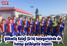Yükseliş Koleji (U-14) kategorisinde de hatayı galibiyetle kapattı