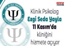 Klinik Psikolog Ezgi Seda Yayla 11 Kasım’da kliniğini hizmete açıyor