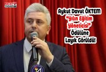 Aykut Davut ÖKTEM “Yılın Eğitim Yöneticisi” Ödülüne Layık Görüldü!