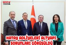 HATAY ADLİYELERİ ALTYAPI SORUNLARI GÖRÜŞÜLDÜ