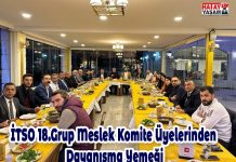 İTSO 18.Grup Meslek Komite Üyelerinden Dayanışma Yemeği