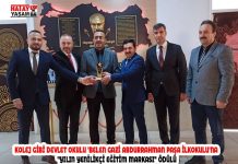 KOLEJ GİBİ DEVLET OKULU ‘BELEN GAZİ ABDURRAHMAN PAŞA İLKOKULU’NA “YILIN YENİLİKÇİ EĞİTİM MARKASI” ÖDÜLÜ
