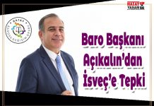 Baro Başkanı Açıkalın’dan İsveç’e Tepki