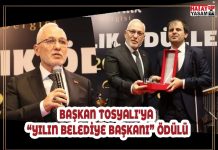 BAŞKAN TOSYALI’YA “YILIN BELEDİYE BAŞKANI” ÖDÜLÜ