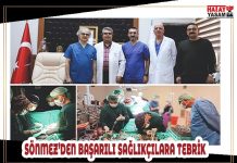SÖNMEZ’DEN BAŞARILI SAĞLIKÇILARA TEBRİK