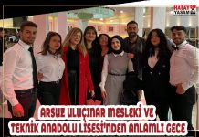ARSUZ ULUÇINAR MESLEKİ VE TEKNİK ANADOLU LİSESİ’NDEN ANLAMLI GECE