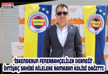 ‘İSKENDERUN FENERBAHÇELİLER DERNEĞİ’ İHTİYAÇ SAHİBİ AİLELERE RAMAZAN KOLİSİ DAĞITTI