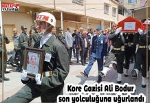 Kore Gazisi Ali Bodur son yolculuğuna uğurlandı