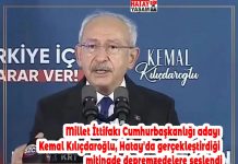 Millet İttifakı Cumhurbaşkanlığı adayı Kemal Kılıçdaroğlu, Hatay’da gerçekleştirdiği mitingde depremzedelere seslendi
