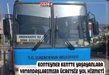 KONTEYNER KENTTE YAŞAYANLARA VATANDAŞLARIMIZA ÜCRETSİZ YOL HİZMETİ