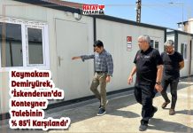 Kaymakam Demiryürek, ‘İskenderun’da Konteyner Talebinin % 85’i Karşılandı’