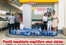 Plastik kapaklarla engellilere umut oldular