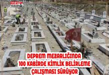 DEPREM MEZARLIĞINDA 100 KABİRDE KİMLİK BELİRLEME ÇALIŞMASI SÜRÜYOR