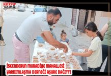 İSKENDERUN MURADİYE MAHALLESİ YARDIMLAŞMA DERNEĞİ AŞURE DAĞITTI