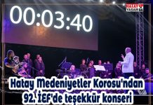 Hatay Medeniyetler Korosu’ndan 92. İEF’de teşekkür konseri