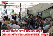 HBB HALK SAĞLIĞI EĞİTİM PROGRAMLARIYLA DEPREMZEDE VATANDAŞLARIN YARALARINI SARIYOR