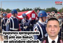 Uyuşturucu operasyonunda şehit olan Bozkurt, son yolculuğuna uğurlandı