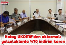 Hatay UKOME’den aktarmalı yolculuklarda %70 indirim kararı