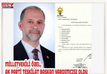 MİLLETVEKİLİ ÖZEL, AK PARTİ TEŞKİLAT BAŞKAN YARDIMCISI OLDU