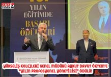 YÜKSELİŞ KOLEJLERİ GENEL MÜDÜRÜ AYKUT DAVUT ÖKTEM’E “YILIN PROFOSYONEL YÖNETİCİSİ” ÖDÜLÜ!