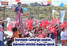Depremzede Cumhuriyet çocukları, düzenlenen etkinlikte doyasıya eğlendi