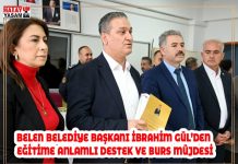 BELEN BELEDİYE BAŞKANI İBRAHİM GÜL’DEN EĞİTİME ANLAMLI DESTEK VE BURS MÜJDESİ