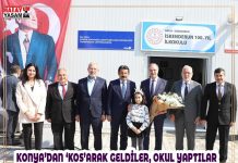 KONYA’DAN ‘KOS’ARAK GELDİLER, OKUL YAPTILAR