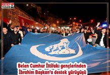 Belen Cumhur İttifakı gençlerinden İbrahim Başkan’a destek yürüyüşü