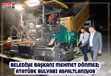 BELEDİYE BAŞKANI MEHMET DÖNMEZ; ATATÜRK BULVARI ASFALTLANIYOR
