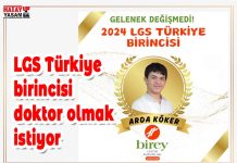 LGS Türkiye birincisi doktor olmak istiyor