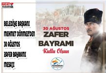 BELEDİYE BAŞKANI MEHMET DÖNMEZ’DEN 30 AĞUSTOS ZAFER BAYRAMI MESAJI