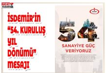 İSDEMİR’İN “54. KURULUŞ YIL DÖNÜMÜ” MESAJI