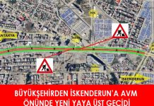 BÜYÜKŞEHİRDEN İSKENDERUN’A AVM ÖNÜNDE YENİ YAYA ÜST GEÇİDİ