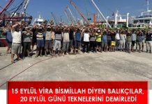 15 EYLÜL VİRA BİSMİLLAH DİYEN BALIKÇILAR, 20 EYLÜL GÜNÜ TEKNELERİNİ DEMİRLEDİ