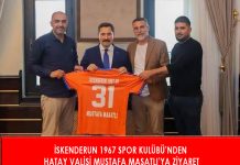 İSKENDERUN 1967 SPOR KULÜBÜ’NDEN HATAY VALİSİ MUSTAFA MASATLI’YA ZİYARET